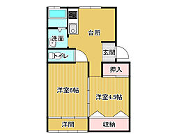 シーコーポラス5号 2DKの間取図画像