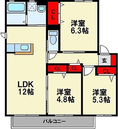 メゾン蛍ヶ丘D棟D_間取り_0