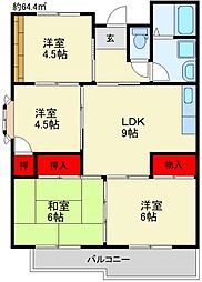 ラルゼ・ブラン 4LDKの間取図画像