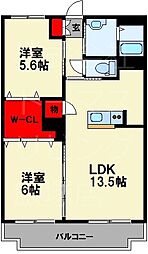 ローレンコート 2LDKの間取図画像