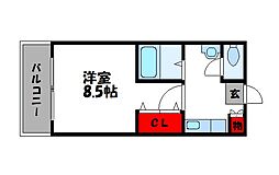 コスモ8 1Kの間取図画像