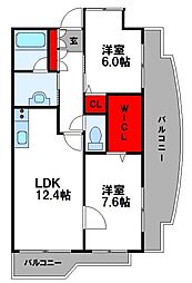 セントロイヤル新飯塚駅 2LDKの間取図画像