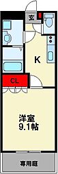 サンビレッジ 1Kの間取図画像