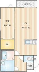 川津 新築AP 1LDKの間取図画像