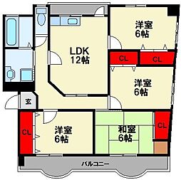 アーベイン川津 4LDKの間取図画像