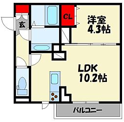 D-roomさんようA 1LDKの間取図画像