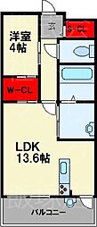 ルグラン飯塚中央リバーテラス 1LDKの間取図画像