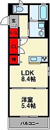AKR 1LDKの間取図画像