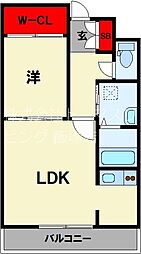 セントフォールTATEIWA 1LDKの間取図画像