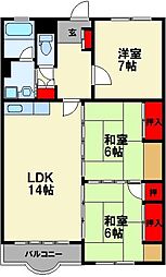 プランドゥ川津 3LDKの間取図画像