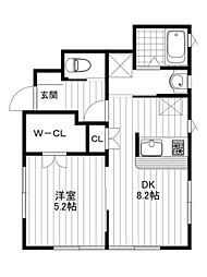 春晴乃家 1DKの間取図画像