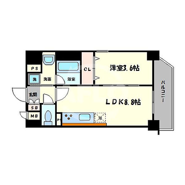 ノーヴルメゾン ｜大阪府大阪市東成区玉津2丁目(賃貸マンション1LDK・2階・32.89㎡)の写真 その2