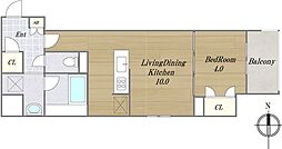 オープンレジデンシア金山est 1LDKの間取図画像