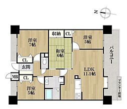 ラビデンス荒子川公園3番館 4LDKの間取図画像