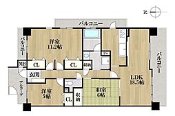 スペリアいろは公園 3LDKの間取図画像