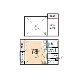 FirstSquareA ワンルームの間取図画像
