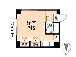 フェイスビルマンション 1Kの間取図画像