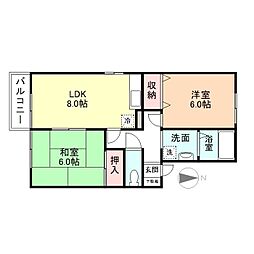 アルカンシェル 2LDKの間取図画像