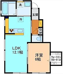 grandir 1LDKの間取図画像