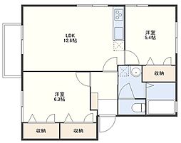 センチュリーパークA 2LDKの間取図画像