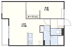 シーアンドスター協和WEST 1LDKの間取図画像