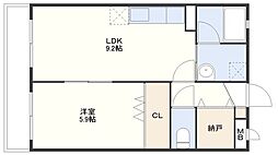 アルディア田崎壱番館 1LDKの間取図画像