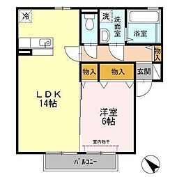スカイコート大村2 1LDKの間取図画像