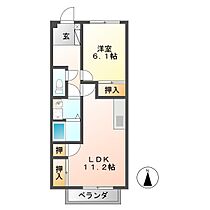 エスポアール那加 B  ｜ 岐阜県各務原市那加野畑町２丁目（賃貸アパート1LDK・2階・45.64㎡） その2