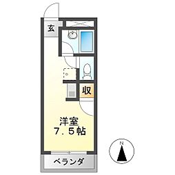 エントピア岐阜 ワンルームの間取図画像
