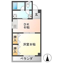 コーポM 1DKの間取図画像
