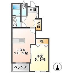 クイットネス・ナカ 1LDKの間取図画像
