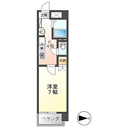 エトワール大島 1Kの間取図画像
