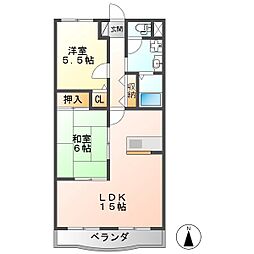 サニーコート 2LDKの間取図画像