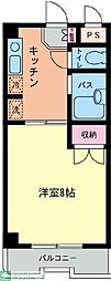 コアクレスト上草柳2 1Kの間取図画像