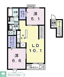 スカイホームグリーンヒル 2LDKの間取図画像