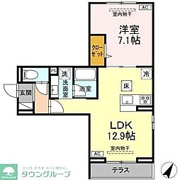フラクタス南林間 1LDKの間取図画像