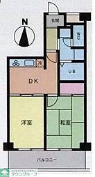 グランディール 2DKの間取図画像