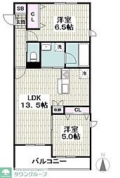 (仮称)鵠沼海岸7丁目メゾン 2LDKの間取図画像