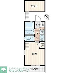 G・Aヒルズ鶴ケ峰 1Kの間取図画像