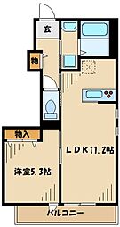 REVEURHILL 1LDKの間取図画像