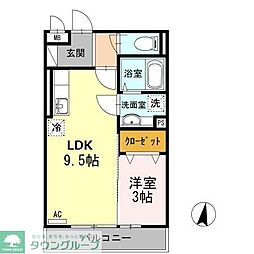 セントラル 1LDKの間取図画像