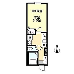 ベイルーム湘南台 1Kの間取図画像