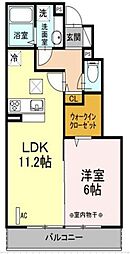 ウェストグランツ1 1LDKの間取図画像