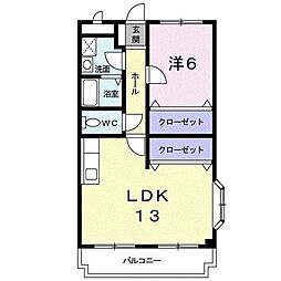 湘南第一ホーワマンション 1LDKの間取図画像