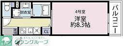 大和市南林間3丁目アパート 1Kの間取図画像