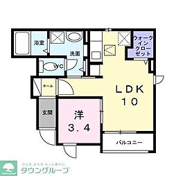相光ビレッジ戸塚II 1LDKの間取図画像