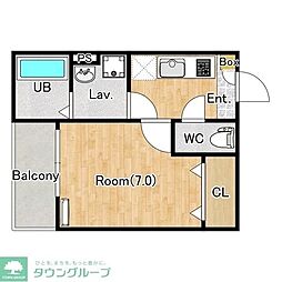 ジーメゾン辻堂 1Kの間取図画像