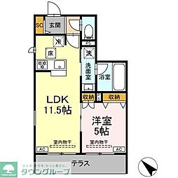 (仮称)亀井野246メゾン 1LDKの間取図画像