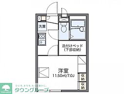レオパレスエスト 1Kの間取図画像