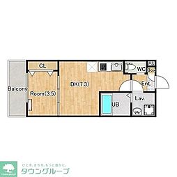 (仮称)ジーメゾン高座渋谷 1DKの間取図画像